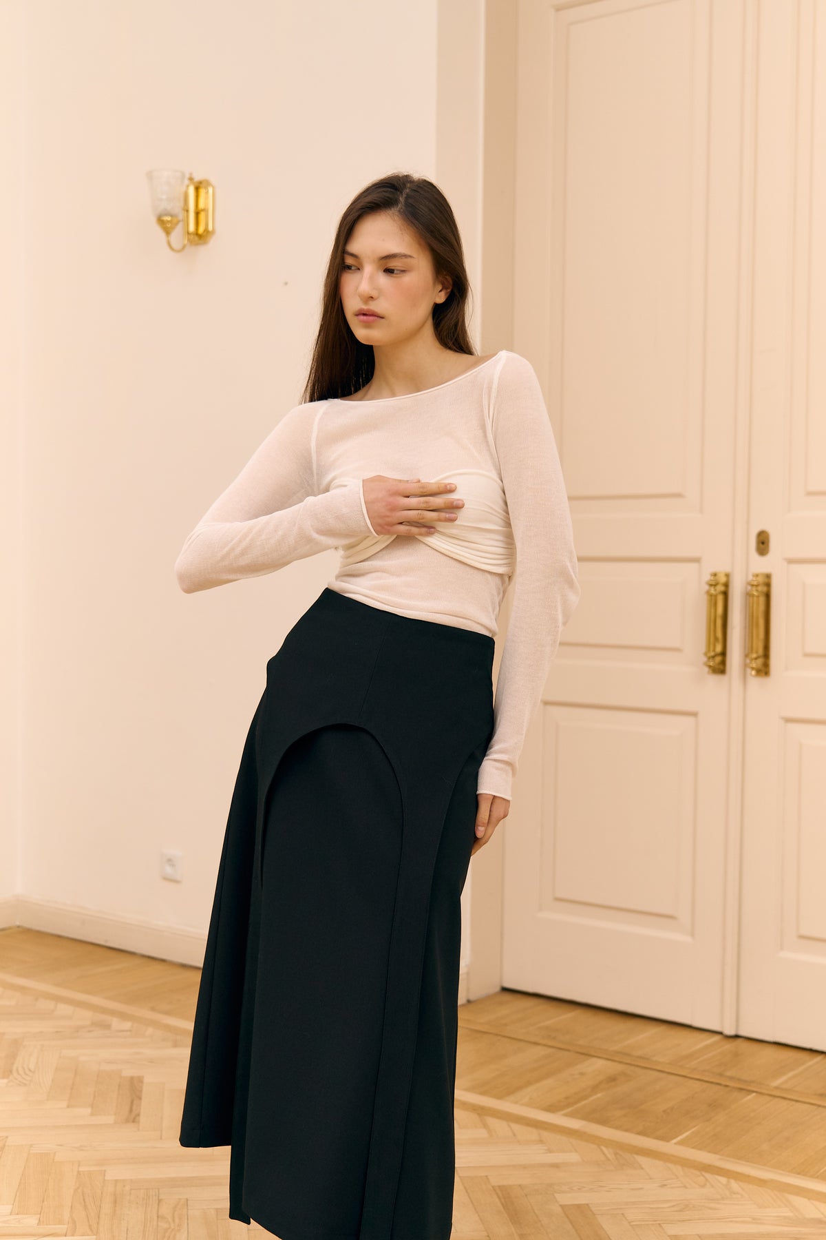Спідниця з баскою віскозна чорна BLACK BASQUE