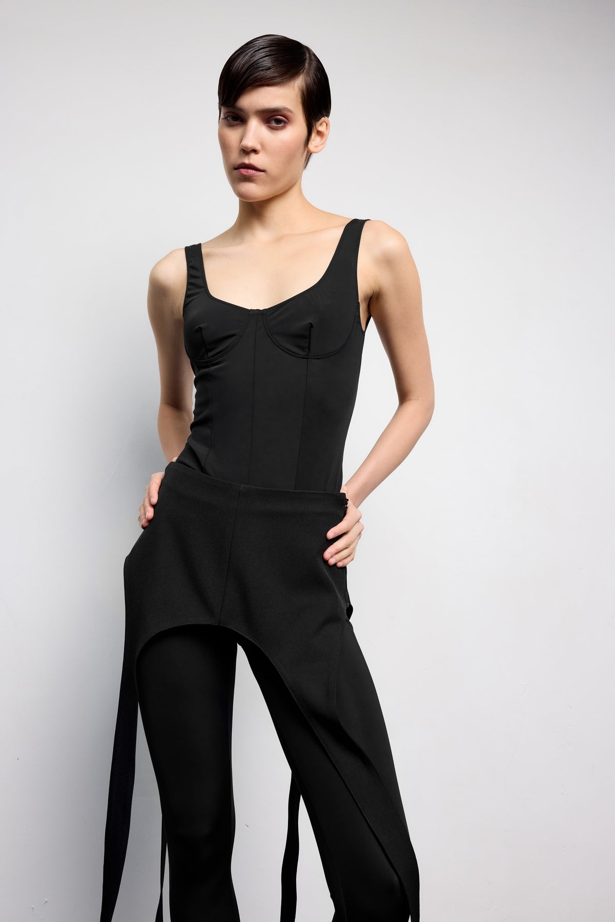 Боді на кісточках чорне BLACK BIFLEX ALLURE