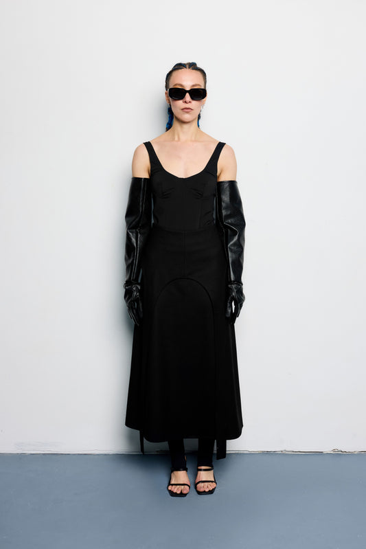 Спідниця з баскою з вовни