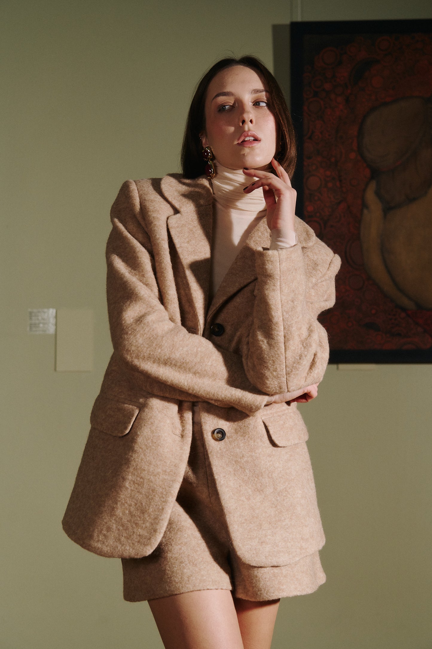 Жакет з вовни бежевий CAMEL JACKET