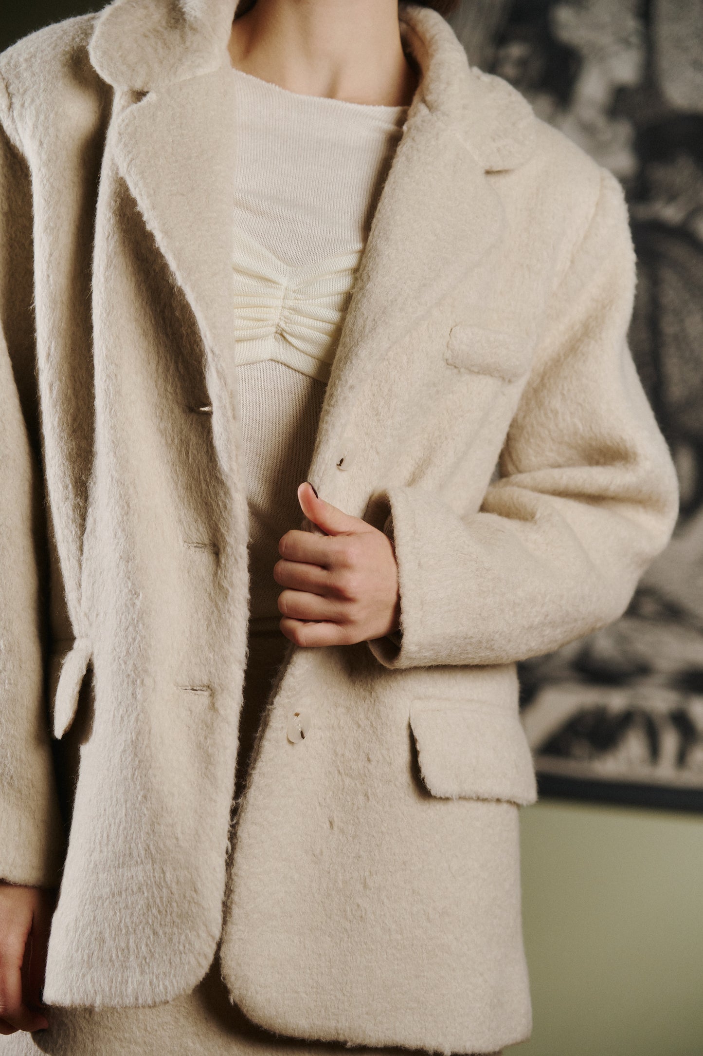 Жакет з вовни молочний SOFT IVORY JACKET