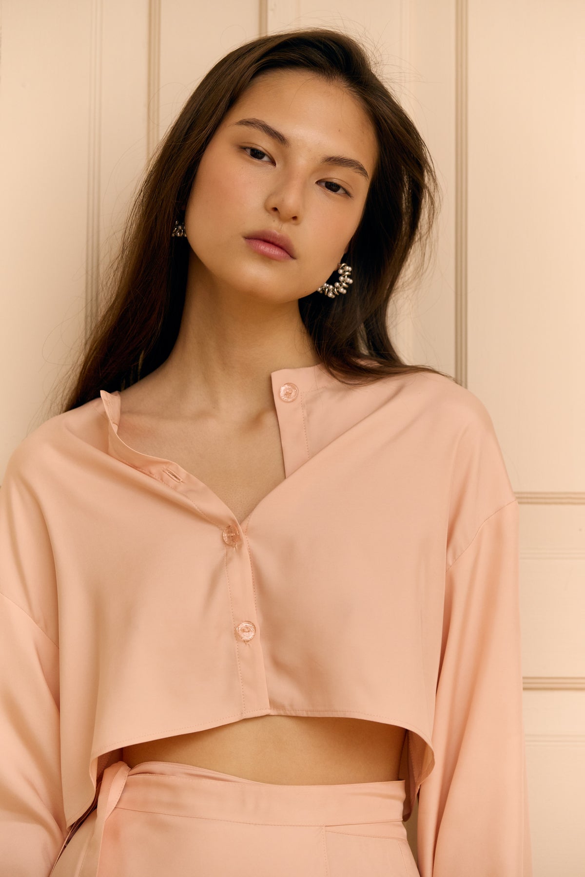 Костюм зі спідницею персиковий PEACH DUO
