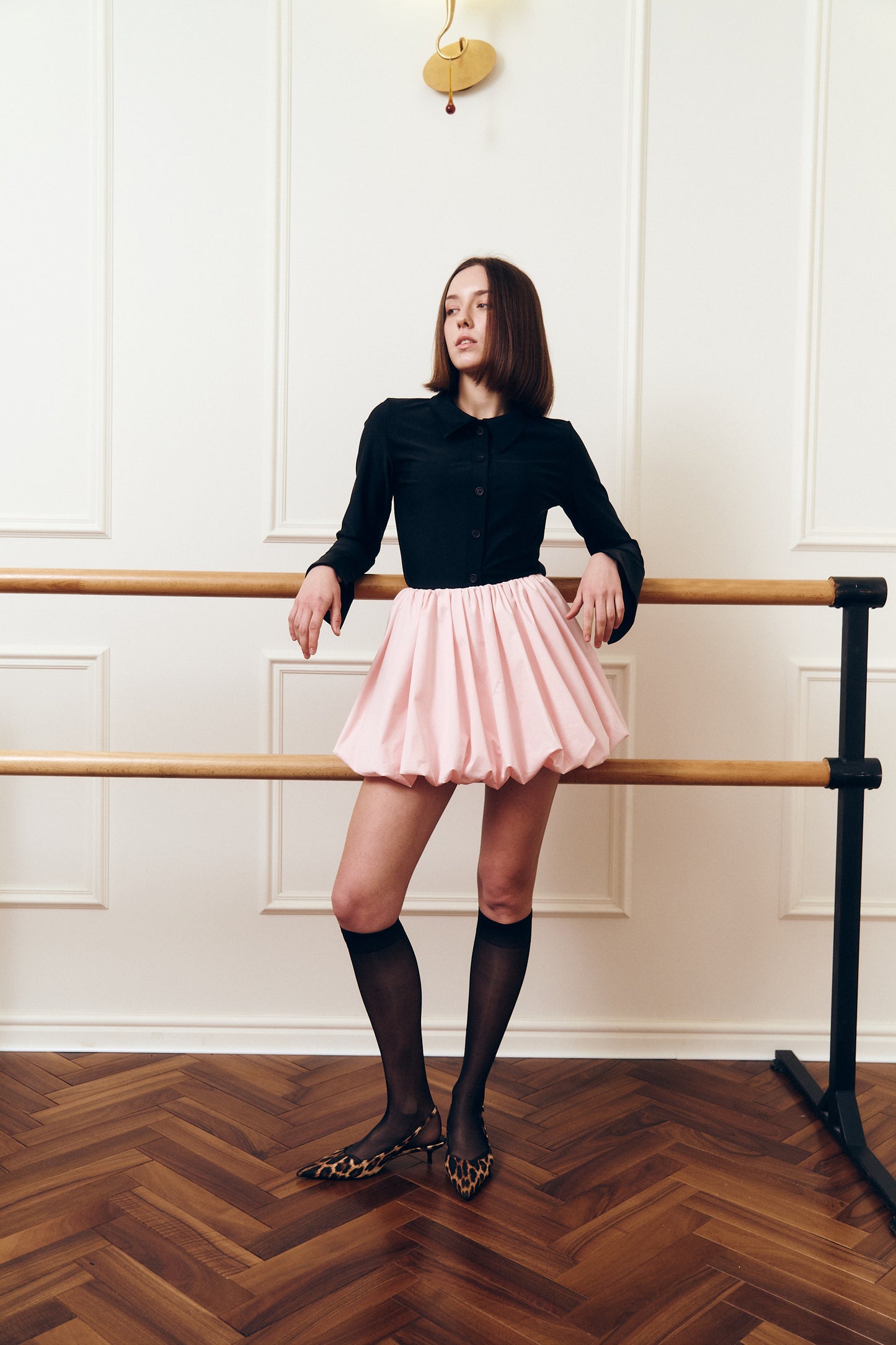 Сорочка з біфлексу чорна ELASTIC CHIC