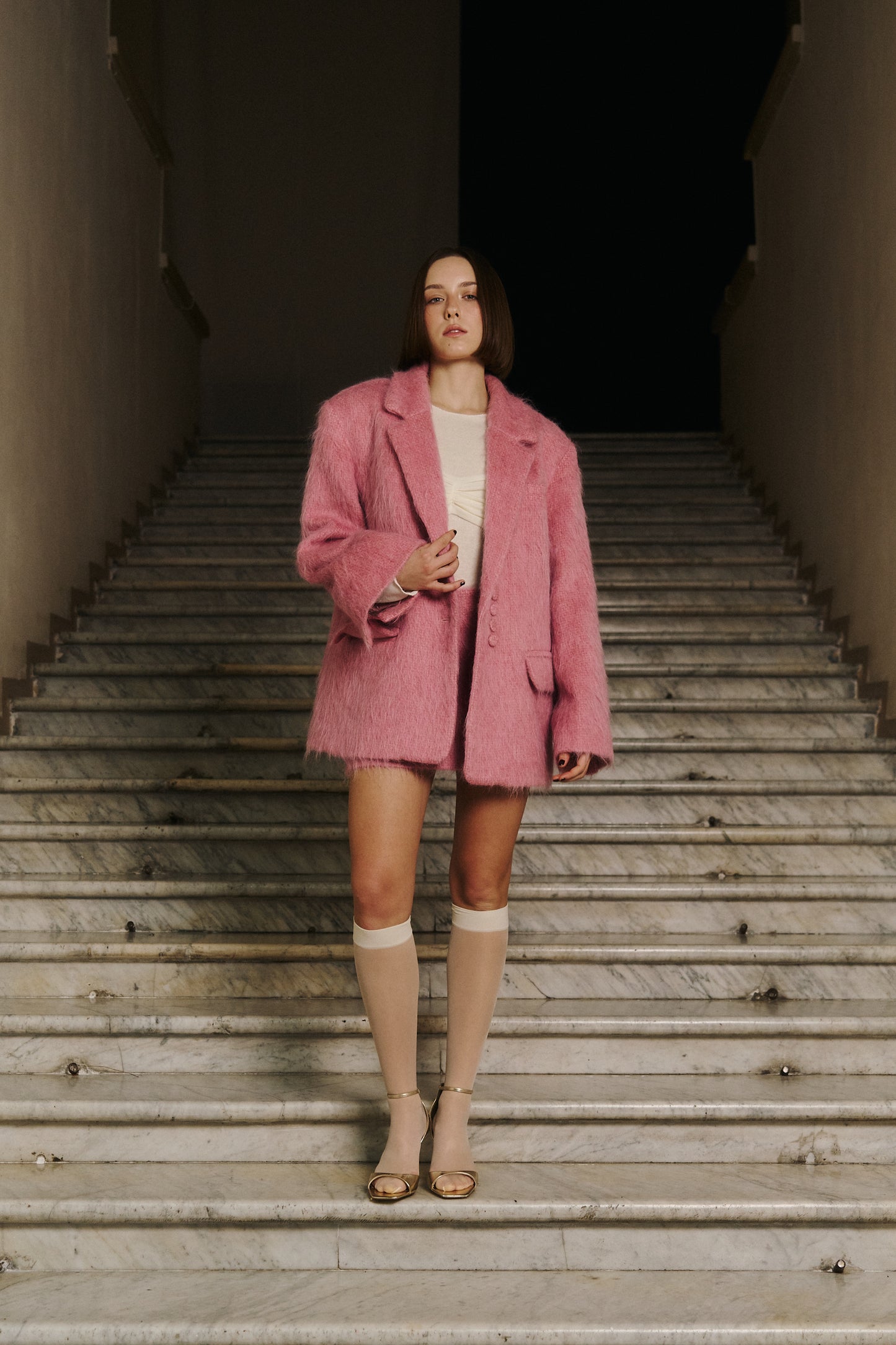 Cпідниця з альпаки рожева ROSE AURA MINI