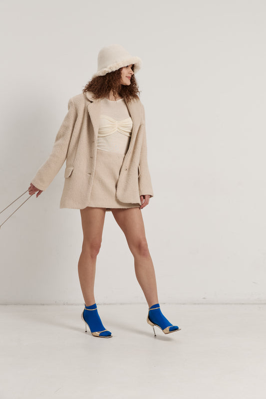 Спідниця з вовни молочна SOFT IVORY MINI