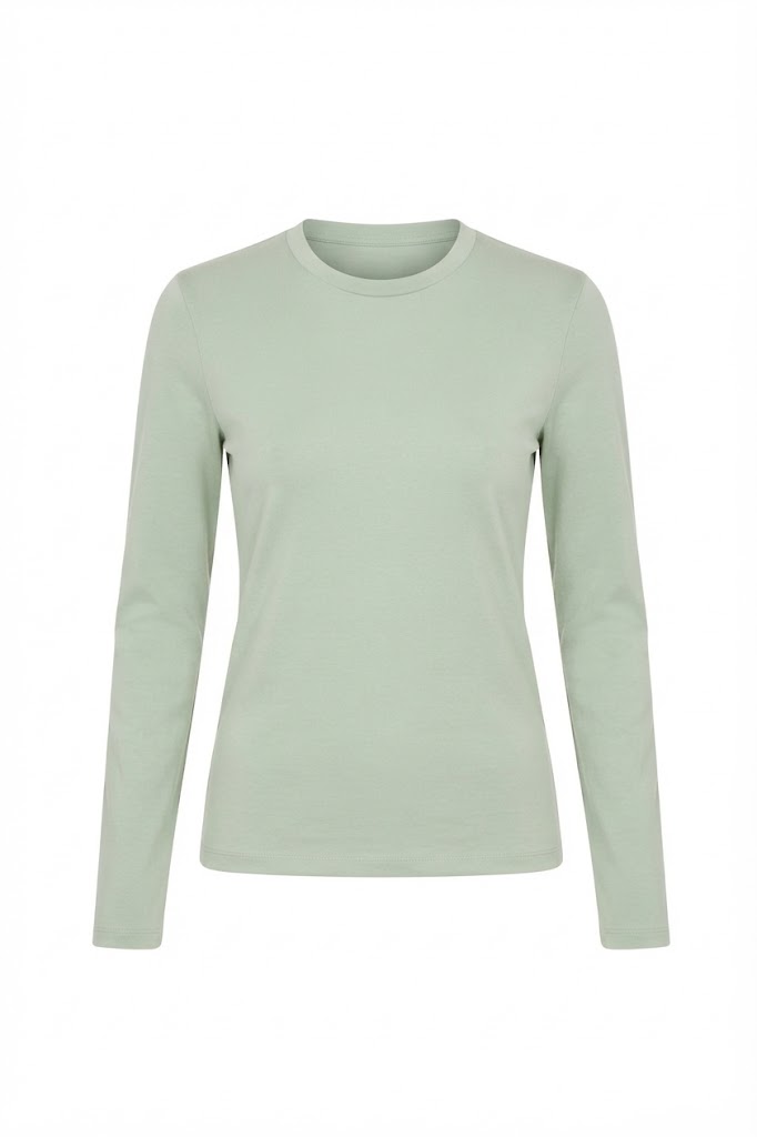 Лонгслів бавовняний відтінку шавлії SAGE BASIC LONGSLEEVE