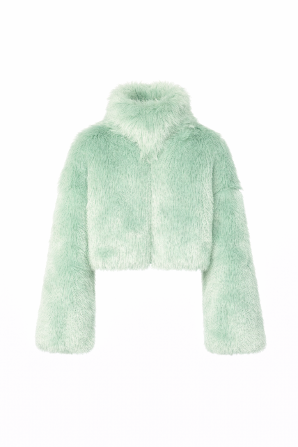 Шуба укорочена зі знімним коміром відтінку шавлії SAGE SHORT FUR-FUR